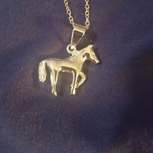 Stirling silver horse Necklace